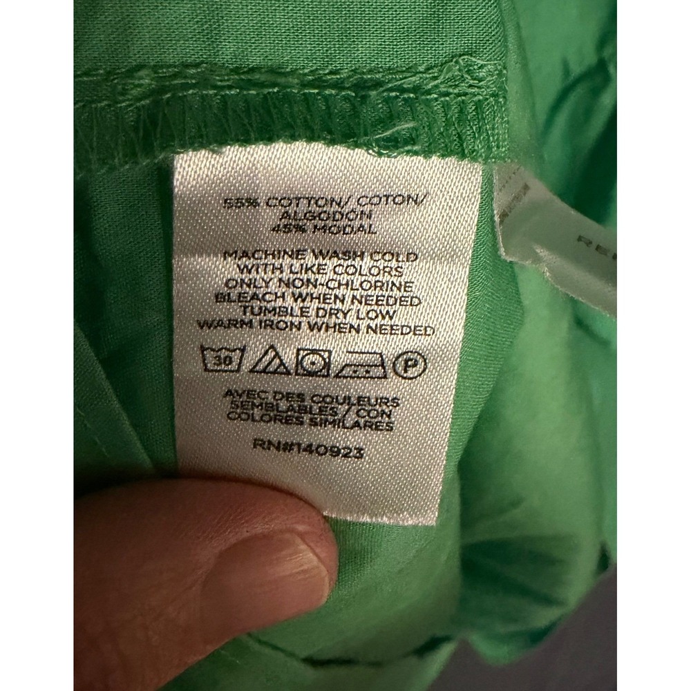 New LOFT Kelly Green Puff Sleeve‎ Tiered Midi Dress Button Front Casual Size 4 - Picture 3 of 9